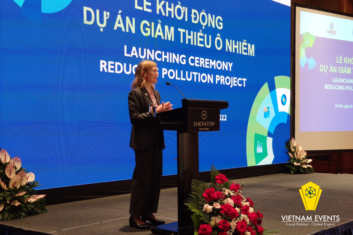 USAID/Vietnam Mission Director, Aler Grubbs gave a speech at the  event