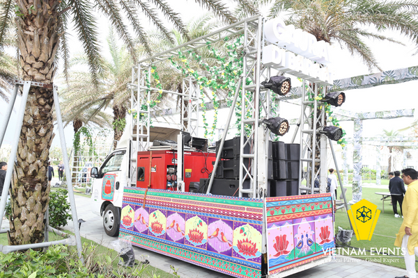 The Baraat setup comes up with a truck equipped with a modern sound system